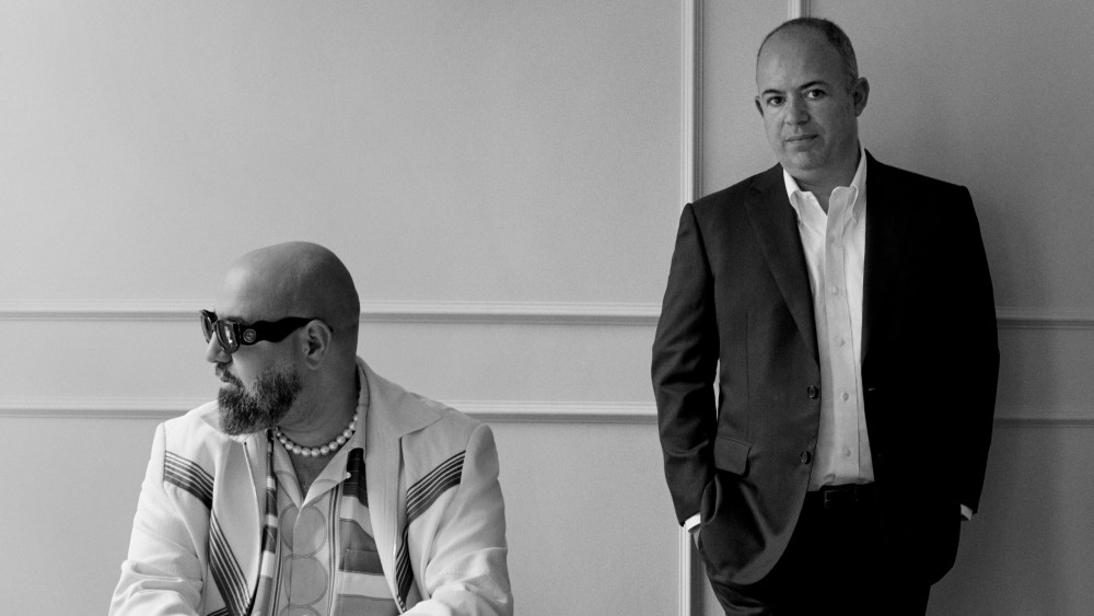 Casablanca founder and creative director Charaf Tajer with the company's new CEO Frederick Lukoff.
