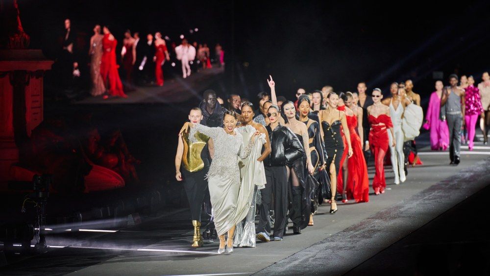 The finale of the LuisaViaRoma x British Vogue show in Florence.