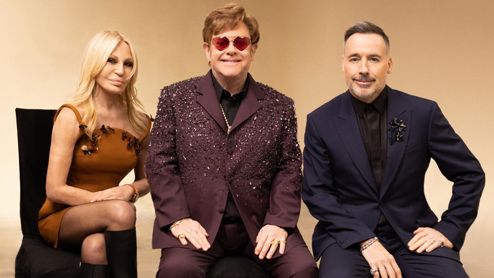 Donatella Versace, Elton John and David Furnish