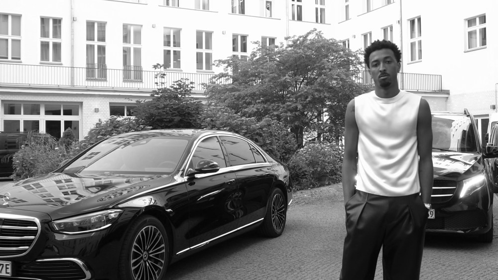Travis Bennett attends the Saint Laurent men's show in Berlin.