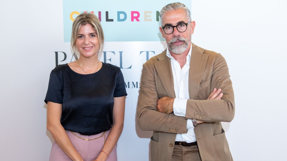 Virginia Zingone, show director of kidswear trade fair "Children's Shoe" and Ente Moda Italia CEO Alberto Scaccioni.