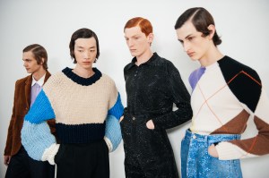 Backstage at Loewe Men's Spring 2024