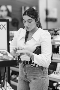 Customers shopping at the Sephora in Century City, Los Angeles.