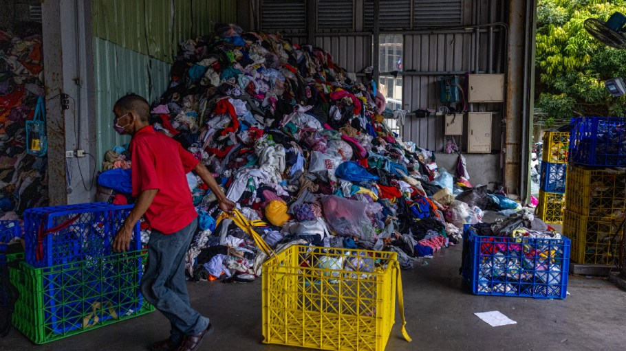 A textile recycling facility in Taiwan.