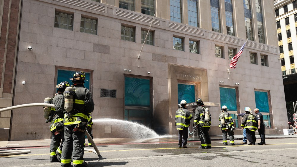 Firefighters in New York City have tackled a blaze at Tiffany & Co's flagship store in New York on June 29, 2023.