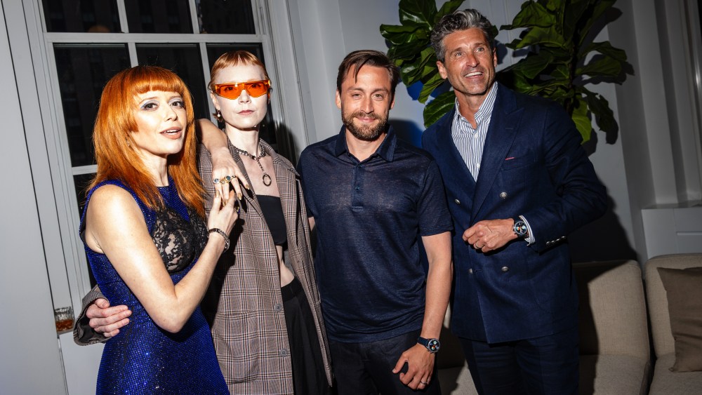 Natasha Lyonne, Kieran Culkin and Patrick Dempsey at the TAG Heuer 5th Avenue Flagship Grand Opening Celebration on July 13, 2023 in New York, New York.