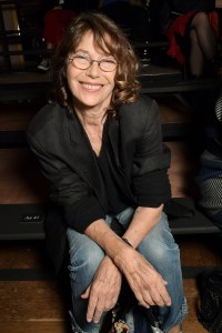 Jane Birkin in the front row at Dries Van Noten RTW Spring 2018.