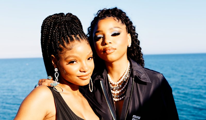 Halle Bailey and Chloe Bailey at the Miu Miu Summer Club on July 26 in Malibu, California.