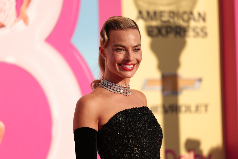 Margot Robbie at the premiere of "Barbie" in Los Angeles on July 9.