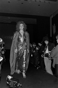 Genie Francis walks the runway during an event, celebrating the introduction of Barbie dolls wearing fascimiles of Oscar de la Renta fashion designs in 1985.