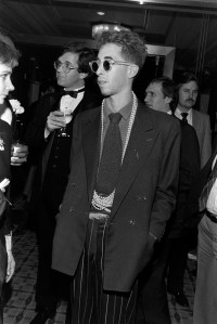 BillyBoy attends an event, celebrating the introduction of Barbie dolls wearing fascimilies of Oscar de la Renta fashion designs, at the Waldorf Astoria in 1985.