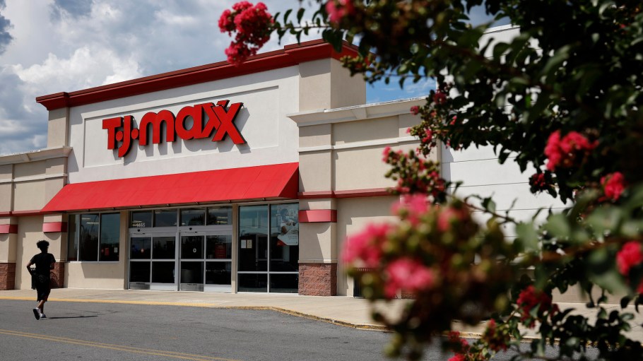 Shoppers come and go the TJ Maxx store at the Mall at Prince George's on August 17, 2022 in Hyattsville, Maryland.