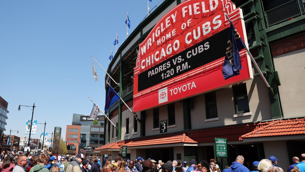 CHICAGO, ILLINOIS - APRIL 27: A general view of Wrigley Field prior to the game between the Chicago Cubs and the San Diego Padres on April 27, 2023 in Chicago, Illinois. (Photo by Michael Reaves/Getty Images)