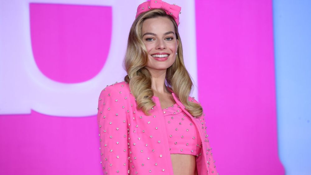 Margot Robbie attends a press conference for "Barbie" on July 3 in Seoul.