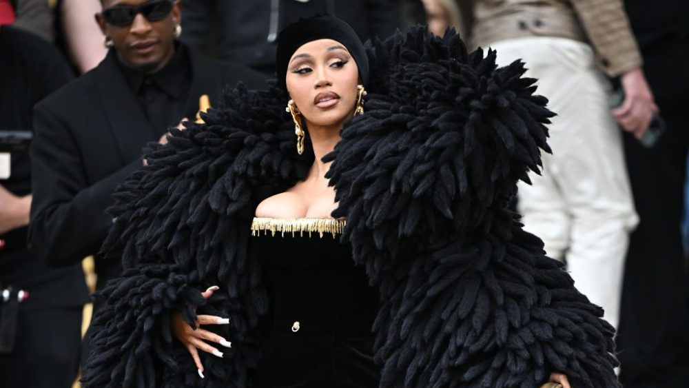 Cardi B attends the Schiaparelli haute couture fall 2023 show on July 3 in Paris.