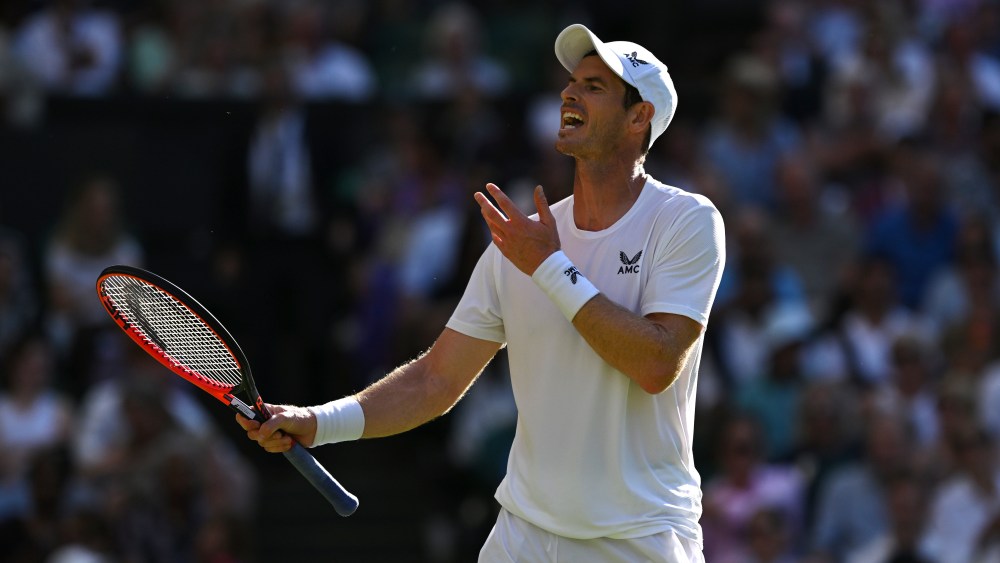 wimbledon curfew, LONDON, ENGLAND - JULY 07: Andy Murray of Great Britain reacts against Stefanos Tsitsipas of Greece in the Men's Singles second round match during day five of The Championships Wimbledon 2023 at All England Lawn Tennis and Croquet Club on July 07, 2023 in London, England. (Photo by Shaun Botterill/Getty Images)