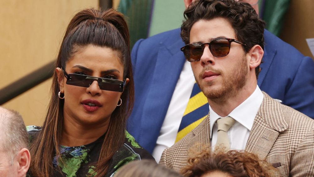 Priyanka Chopra and Nick Jonas attend the thirteenth day of Wimbledon on July 15 in London.