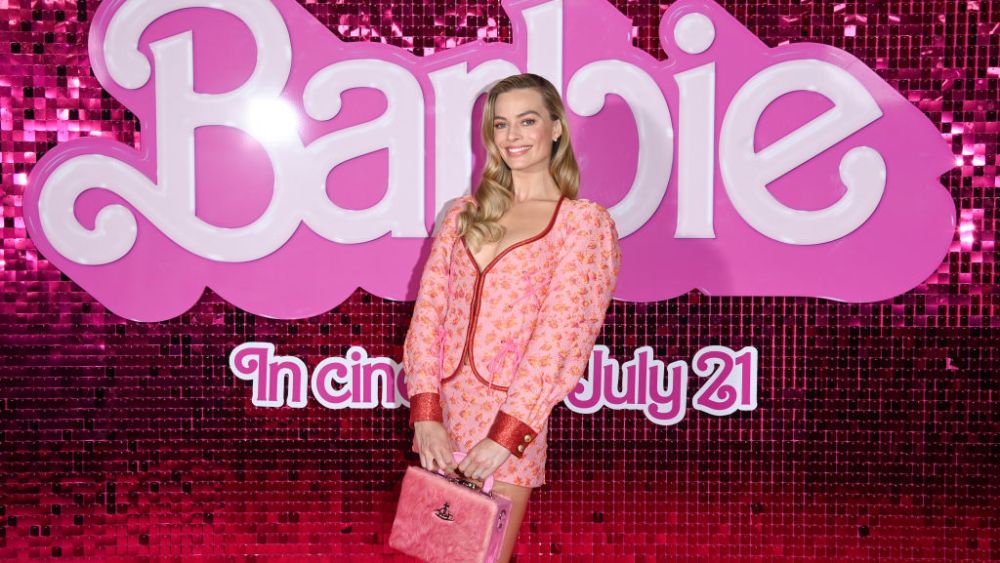 Margot Robbie at a "Barbie" photocall on July 13 in London.