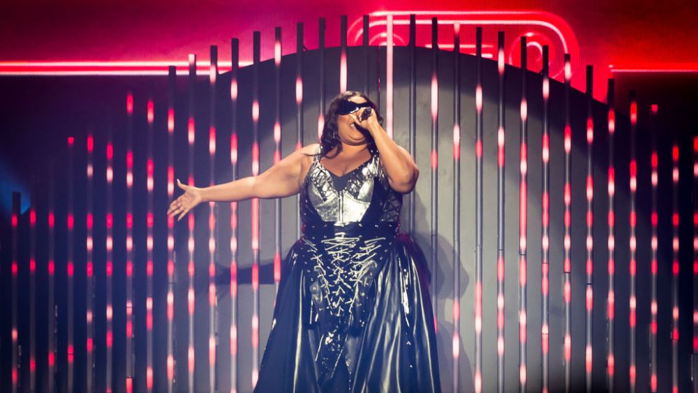 MELBOURNE, AUSTRALIA - JULY 17: Lizzo performs at Rod Laver Arena on July 17, 2023 in Melbourne, Australia. (Photo by Naomi Rahim/WireImage)
