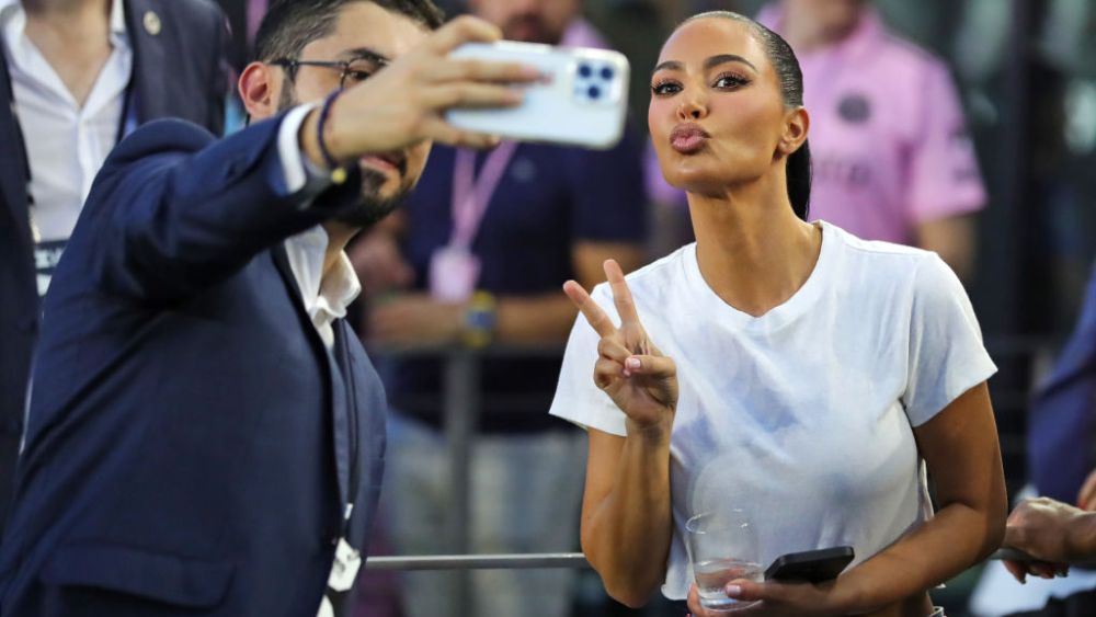 Kim Kardashian at the 2023 Leagues Cup match on July 21 in Fort Lauderdale, Florida.
