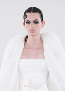 Model. on the runway at the Giambattista Valli Fall 2023 Couture Collection Fashion Show on July 3, 2023 in Paris, France.