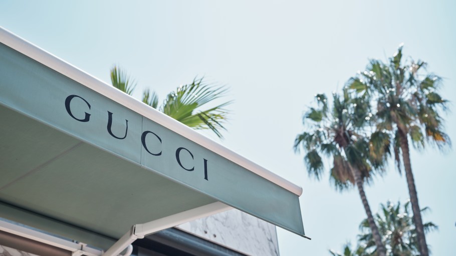Gucci storefront on the Croisette during the 76th annual Cannes film festival on May 21, 2023 in Cannes, France