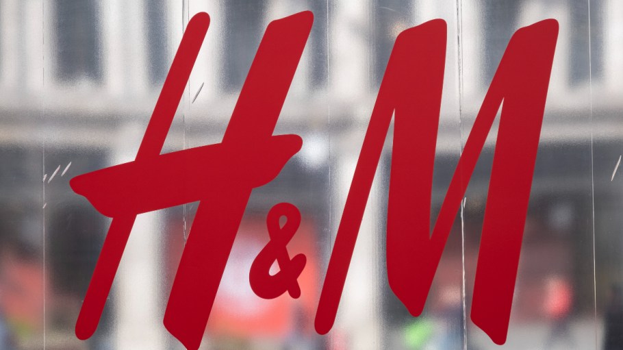 An H&M store sign in London.