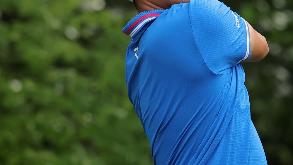 FORT WORTH, TEXAS - MAY 24: Kurt Kitayama hits a tee shot on the sixth hole prior to the Charles Schwab Challenge at Colonial Country Club on May 24, 2023 in Fort Worth, Texas. (Photo by Jonathan Bachman/Getty Images)