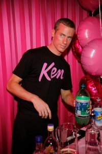 A bartender wearing a "Ken" t-shirt at the Patricia Barbie Wear by Patricia Fields debut and party in 2007.