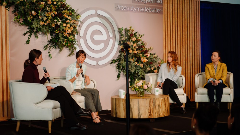 CleanCon 2019 Panel; From left to right: Tasha Stoiber, Ph.D., Senior Scientist, EWG, Olga Naidenko, Ph.D., Vice President,Science Investigations, EWG, Alexis Temkin, Senior Toxicologist, EWG, Samara Geller, Senior Director of Cleaning Science, EWG