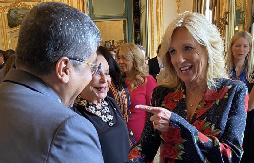Jill Biden at a reception hosted by United States Ambassador Denise Bauer on Tuesday in Paris.