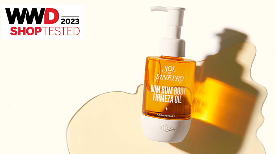 body oil on a yellow background