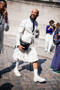 Street style at Paris Couture 2024 Fashion Week.