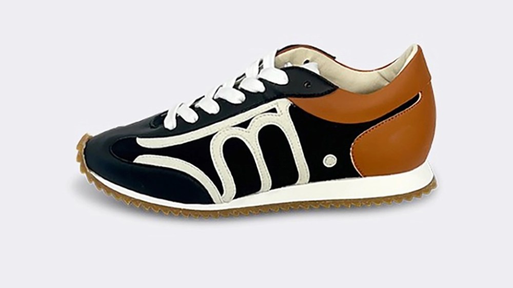 ACBC sneaker collaboration with Themoiré. Black, white and tan sneaker.