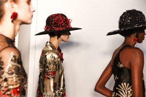 Backstage at Armani Privé Couture Fall 2023