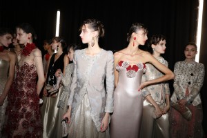 Backstage at Armani Privé Couture Fall 2023