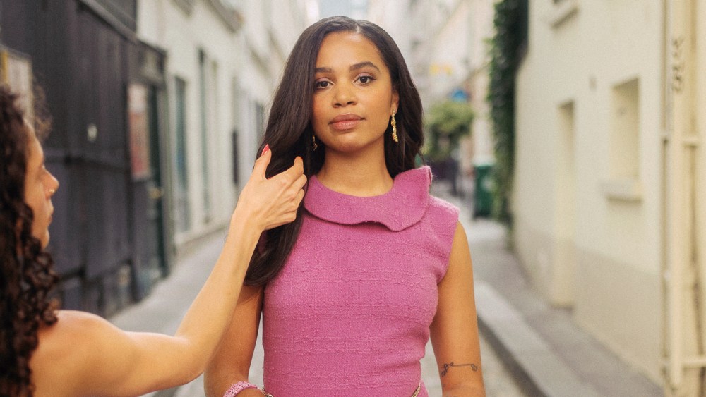 Nesta Cooper gets ready for the Chanel couture show in Paris.