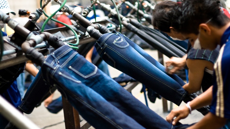 Workers making denim at a factory in Irapuato, Mexico.