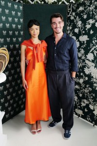 India Amarteifio and Corey Mylchreest in Ralph Lauren