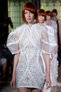 Models on the runway at Threeasfour's spring 2014 show at The Jewish Museum in New York on Sept. 8, 2013.
