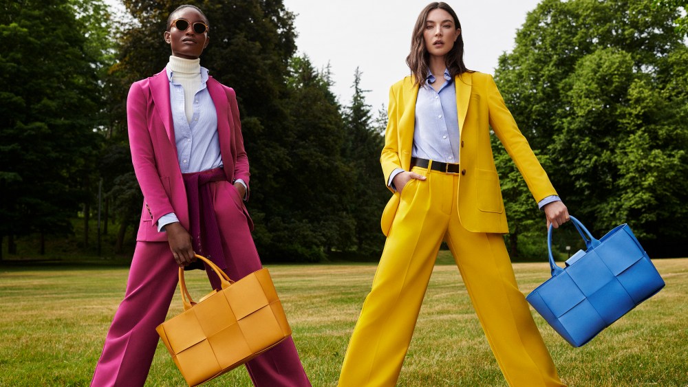 J.McLaughlin's suits in vivid colors and wide legs for the fall season.