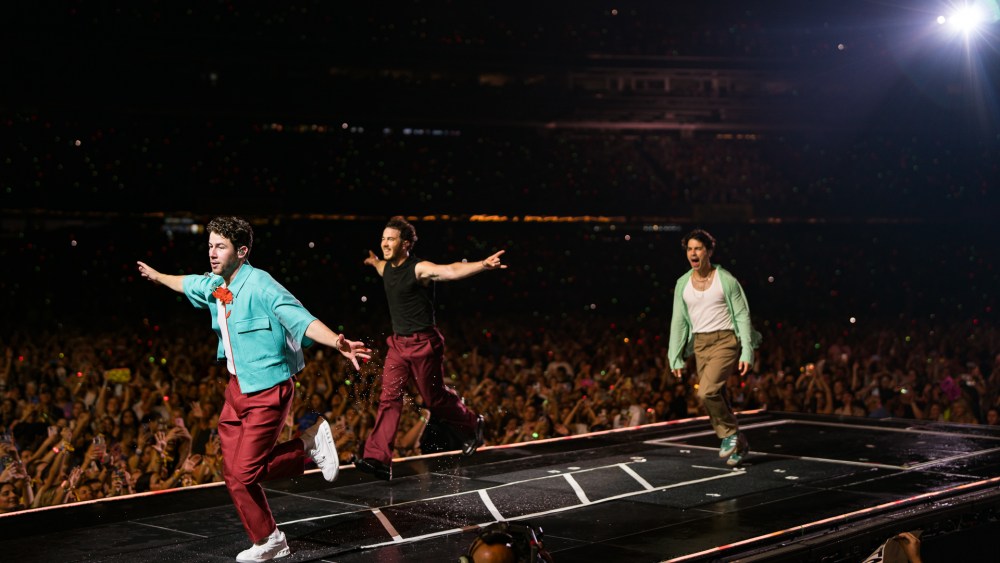 The Jonas Brothers perform at Yankee Stadium in New York.
