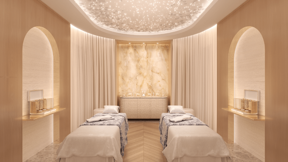 A rendering of the double suite at the Dior spa in the Hôtel Plaza Athénée.
