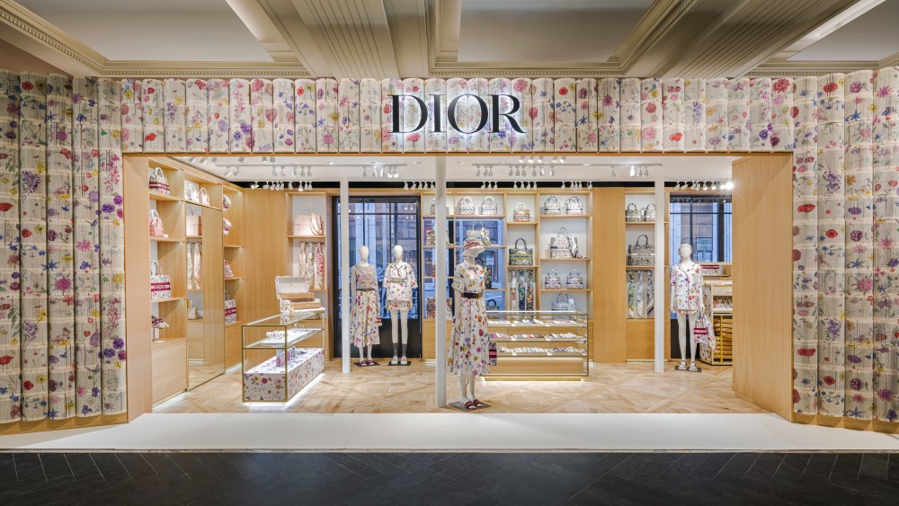 The Dior gift shop on the ground floor of Harrods, part of the brand's summer installation at the Knightsbridge store.