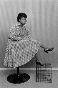 Model Romney Russo in a 1950s-inspired look from designer Lester Hayatt’s spring 1980 sportswear collection on Nov. 21, 1979, in New York City.