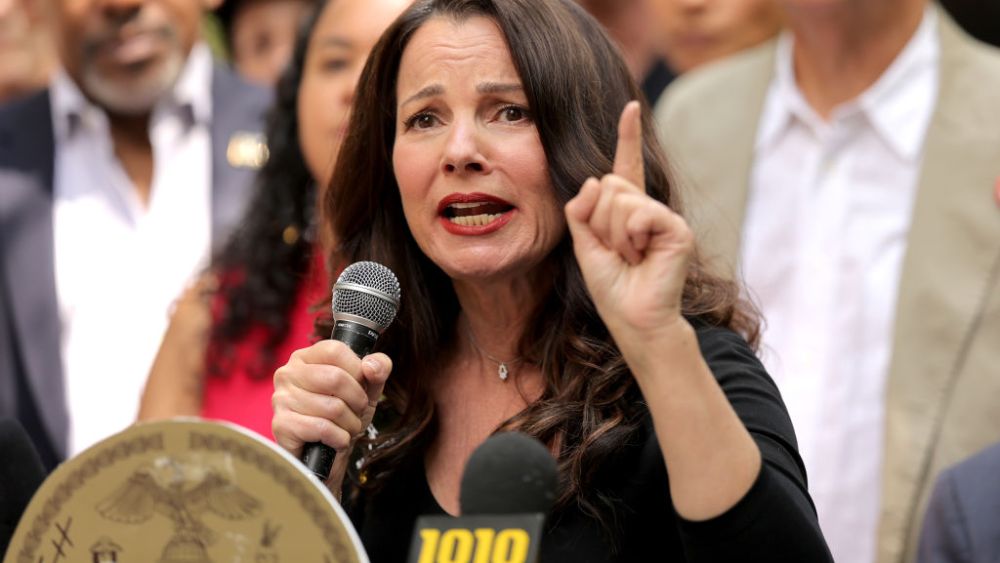 Fran Drescher, SAG-AFTRA, WGA, rally