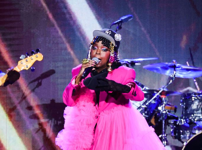 Lauryn Hill performing at the Adidas x Hip Hop Anniversary on Aug. 11 in New York City.