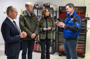 Nov. 2: Kate Middleton sported a green checked Burberry jacket, Mother jeans, and Ba&sh boots for a series of engagements in Scotland.