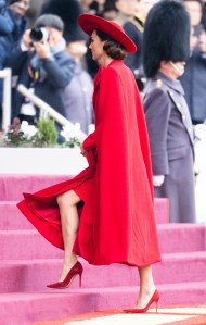 Nov. 21 : Catherine, Princess of Wales attends a ceremonial welcome for The President and the First Lady of the Republic of Korea at Horse Guards Parade on November 21, 2023 in London, England. King Charles is hosting Korean President Yoon Suk Yeol and his wife Kim Keon Hee on a state visit from November 21-23. It is the second incoming state visit hosted by the King during his reign.  (Photo by Samir Hussein/WireImage)