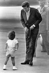 President John F. Kennedy greets his son John in 1963.